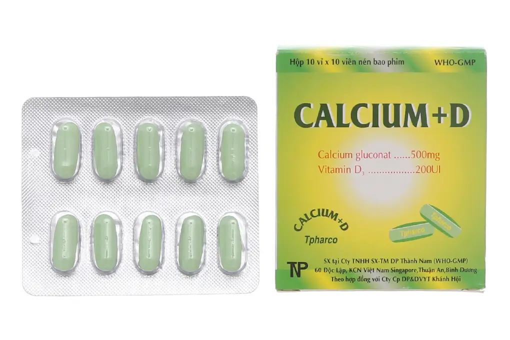 Calcium+D TNP trị loãng xương, nhuyễn xương (10 vỉ x 10 viên)